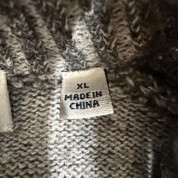 AQUA Bloomingdales Men's Long Sleeve Gray Knitted Button Sweater Mock Neck, XL - Picture 6 of 14